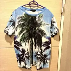 FOREVER 21 ブルー ヤシの木 デザインTシャツ
