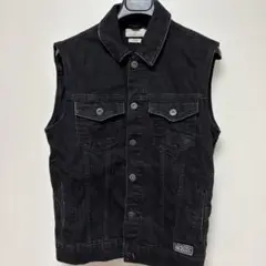TOPMAN ブラック デニムベスト XS583番