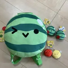 すいかゲーム　ぬいぐるみリュック・チャームマスコット　3種4点セット