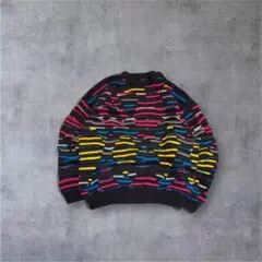 90s 台湾製 CBSI 派手カラー 3Dニット XL ビッグサイズCOOGI風