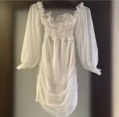 優*様 ホワイトシフォンミニドレス