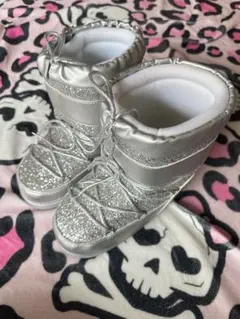 シルバー グリッター ムートンブーツ