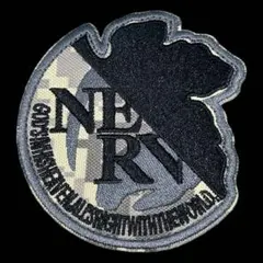 NERV ロゴ 迷彩 刺繍パッチ グレー