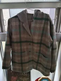 アトリエデュサボン ★ ウール コート レトロ 日本製 フリー チェック アトリエデュサボン ☆ ウール コート レトロ 日本製 フリー