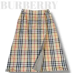 美品✨Burberry ラップスカート リバーシブル ノバチェック ミモレ丈 M
