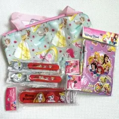 【新品未使用】ディズニー　プリンセス　スプーン　フォーク　ランチバッグセット