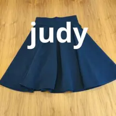 【美品】judy ジュディ BURU&JUDY ネイビー フレアスカート　膝上のサムネイル