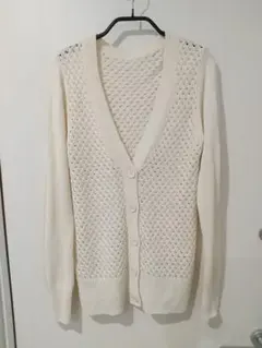 【15】ペイトンプレイス カーディガン Mサイズ ホワイト 白