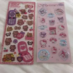 平成はっぴーフォン キティ すりガラス風 スイーツ 2点セット