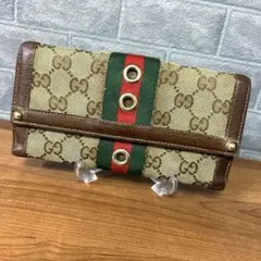 美品 GUCCI ロゴプレート ディアマンテ Wホック オレンジ 長財布 | Mercari
