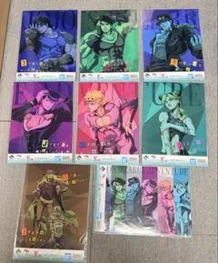 ジョジョの奇妙な冒険一番くじk賞クリアポスターコンプセット＋g賞大皿