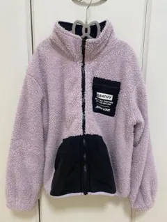 ジェニィラブ　防風ボアバイカラーZIPブルゾン　アウター　ラベンダー　150cm