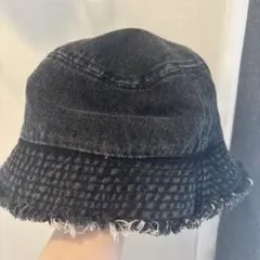 H&M バケットハット ブラック/グレー フリンジのサムネイル