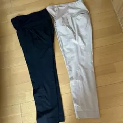 UNIQLO マタニティスラックス　ブラック/ベージュセット M
