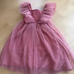 新品タグ付き　H&M キッズ 膝丈チュールドレス ピンク 140cmのサムネイル