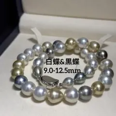 テリ強✨セミロング】白蝶 黒蝶真珠 ステーションネックレス 南洋