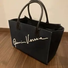 VERSACE ヴェルサーチ パルファム トートバッグ A4可 ロゴ金具 非売品