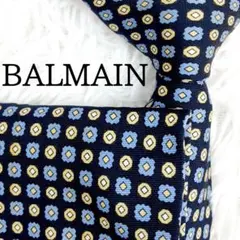 美品◎BALMAIN バルマン ネクタイ 幾何学模様 総柄 マルチカラー