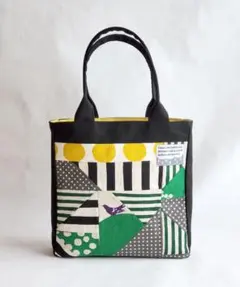 【値下げ】ハンドメイド♪ 帆布×パッチワーク ハンドバッグ①bird