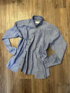 ナ*ン様 【春夏に最適】Calvin Klein 綿麻 スタンドカラーシャツ Lのサムネイル
