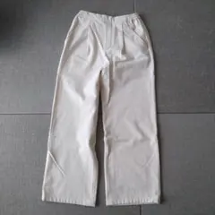 グリーンレーベルリラクシング　裏起毛オルマイワイドパンツ　34　ホワイト