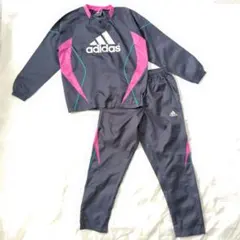 130［adidas］ClimaProof ウィンドブレーカー上下セットネイビー