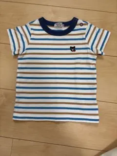 DOUBLE ミキハウス　クマちゃんストライプTシャツ 80㎝　男の子