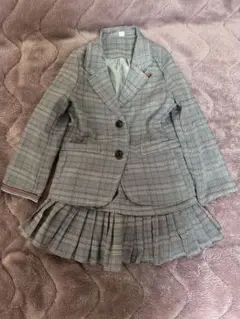 グレーチェック柄 ジャケットとスカート セット