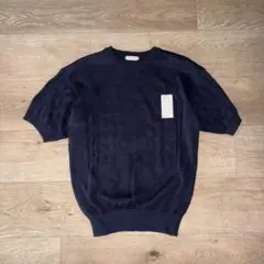 【タグ付き未使用】Ted Lapidus テッドラピドス 半袖ニット ネイビー