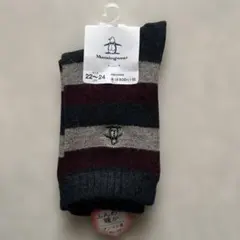Munsingwear ストライプ アンゴラ混ソックス 22~24cm