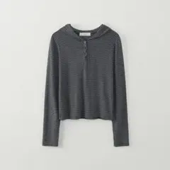 【新品】OHOTORO＊Stripe Hoodie Top Charcoalのサムネイル