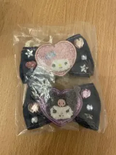 シークレットヘアクリップ デニムワッペンデザイン マイメロディ クロミ