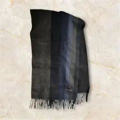 DKNYダナキャランニューヨーク 黒と紺、グレーのストライプ マフラー