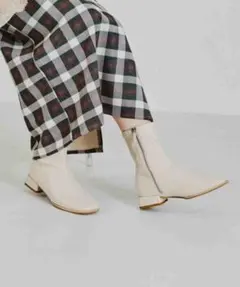 oriental trafficスクエアトゥローヒールストレッチブーツ