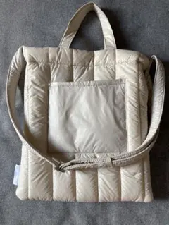 アイボリー キルティング ショルダーバッグ