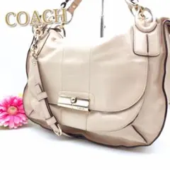 COACH✨2Way ショルダーバッグ ハンドバッグ レザー ベージュ A4可