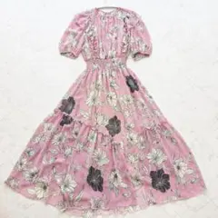 コルコバードCORCOVADOシフォンワンピース36ピンク - メルカリ