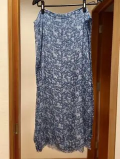 ジョセフ　オム　　ストール　　ブルー　ペイズリー柄