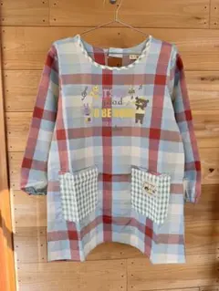 【新品】チェック柄エプロン スモック