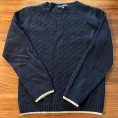 TAKASHIMAYA ネイビー ケーブル編み　カミシアニット　135cm