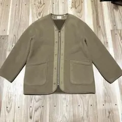 UNIQLO エンジニアードガーメンツ ￼ノーカラーフリースコート M ベージュ
