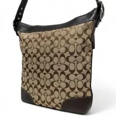 ✨ 美品 ✨ コーチ 大容量 ショルダーバッグ シグネチャー 大きめ 斜め掛け