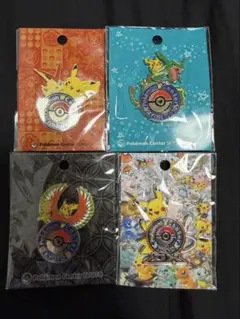 新品未開封】ポケモンセンターピンバッジ ロゴピンズ 4種セット