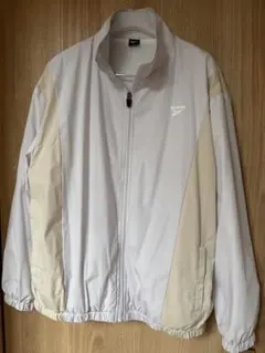 Reebok ナイロンジャケット レディース M ライトグレーベージュ