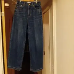 美品！23区DENIM ワイドレッグデニム ダークブルー