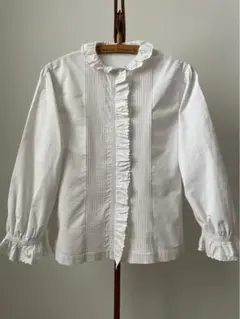 フランス　ヴィンテージ　ブラウス　シャツ　刺繍　アンティーク　ユーロ