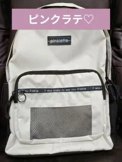 pinklatte リュック ホワイト×ブラック