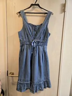 axes femme デニムノースリーブワンピース