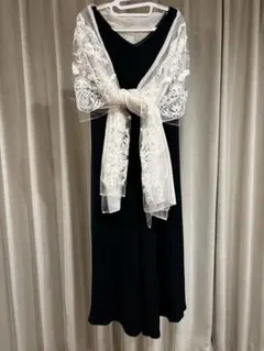 パーティードレス　グリーン　ストールつき