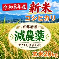 ⑫【農薬不使用・色選処理済】R8年産 高知産コシヒカリ【玄米20kg